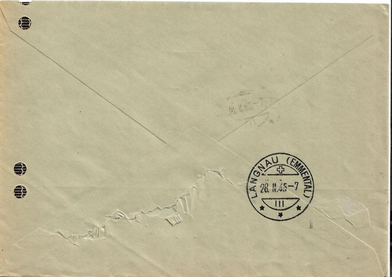 Tutti i francobolli: Brief, Aushilfsstempel Bolligen 1945 – Usato da Hochdorf venduto da Ziegel-16 1