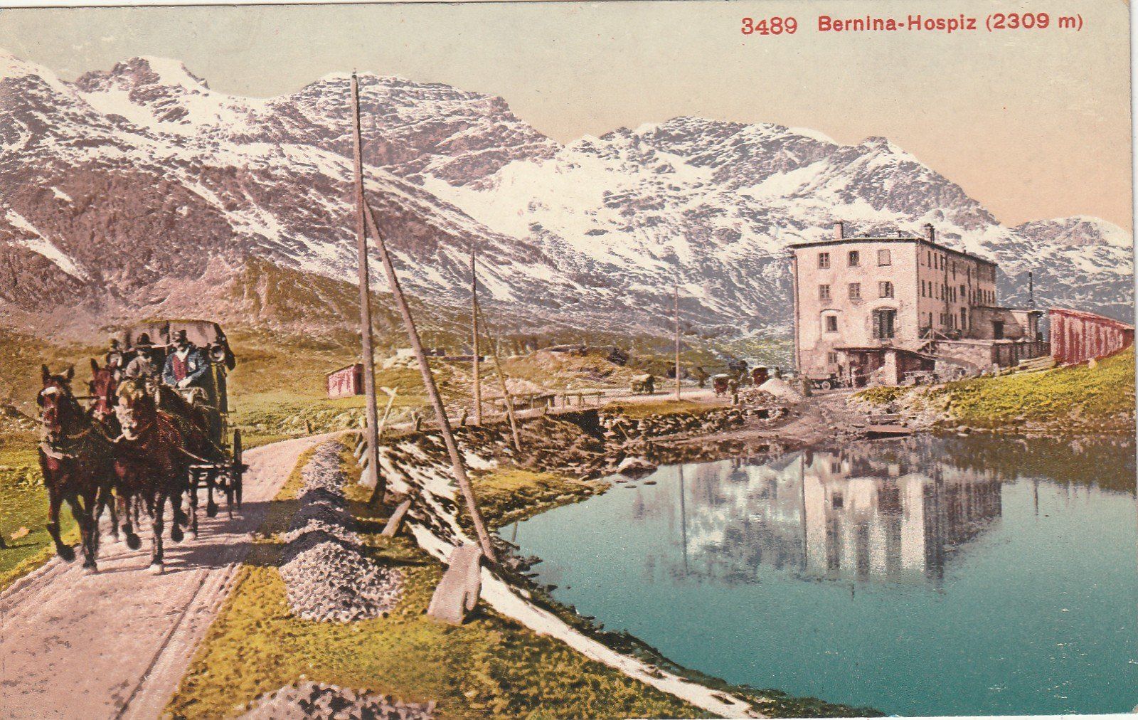 Cartoline postali: Bernina Hospiz mit Postkutsche – Usato da Rorschacherberg venduto da fratovi2