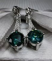 Boucles d'oreille argent avec diamants de moissanite de 2 ct