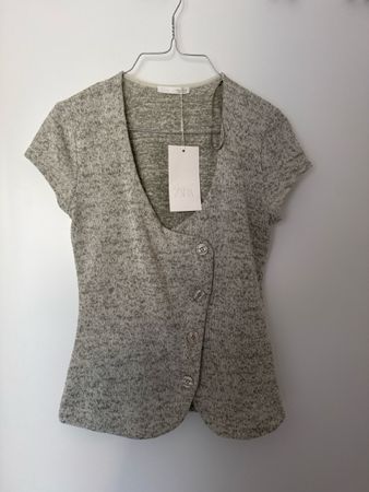 Zara Tshirt Grau-Grün, Top Zustand, Grösse M, Kurzarm, Neu!