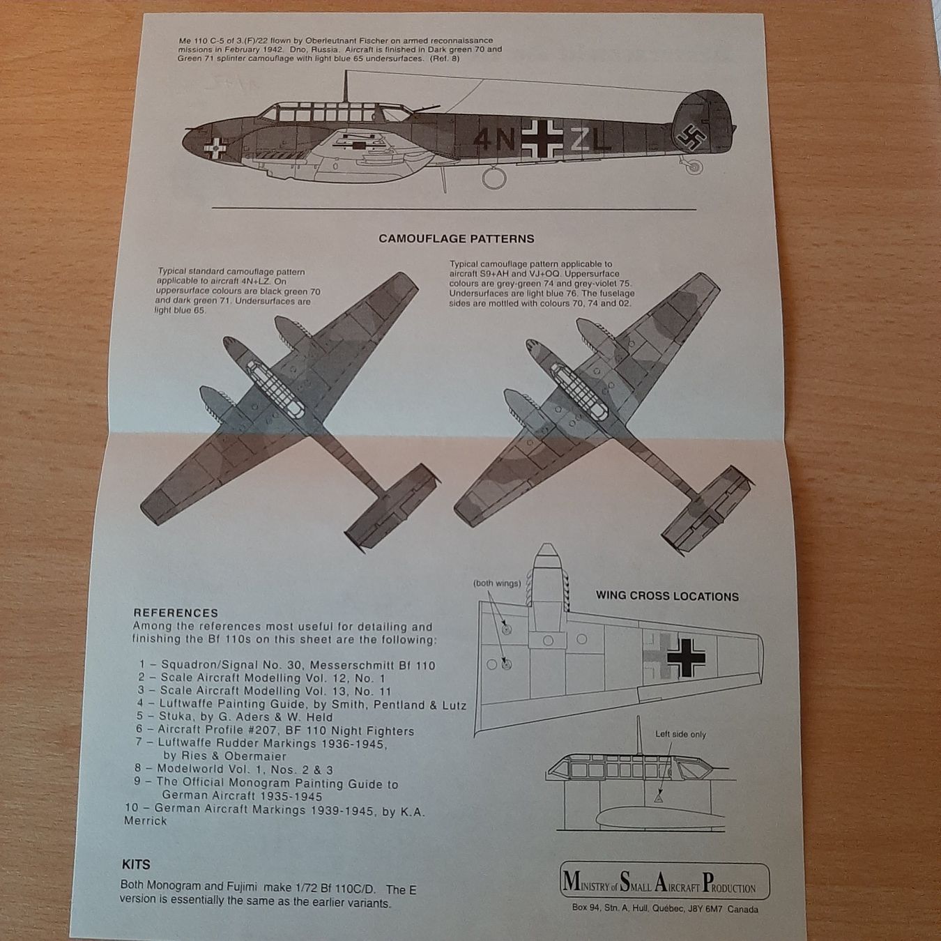 Modellbausätze & Standmodelle: D 142 ... Me Bf 110 C/D/E ... MSAP 7213 ... Decal – Neu (gemäss Beschreibung) aus Bonstetten von Benibanny59 2