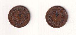 Schweiz 1 Rappen 1891 wenig gebraucht - seltener Jahrgang!