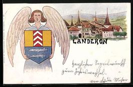 Landeron, Ortspartie mit Türmen, Engel 