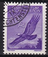 Liechtenstein Flugpostmarke F9z gestempelt