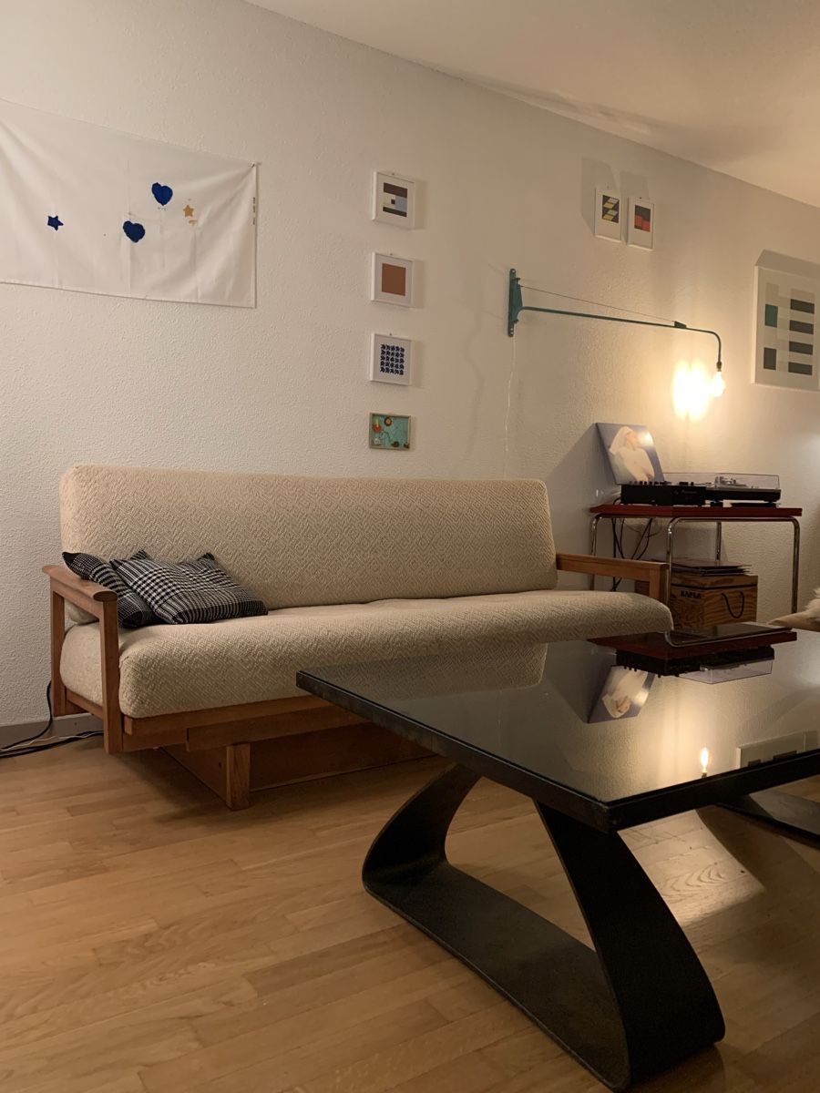 Divani: midcentury Schlafsofa Eichenholz | Wollbezug 1960 – Usato da Fribourg venduto da GBT42 1