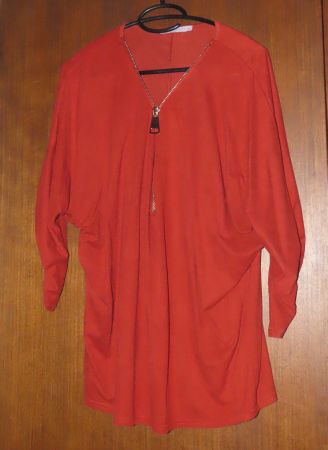 Top femme orange zippé taille XL neuf