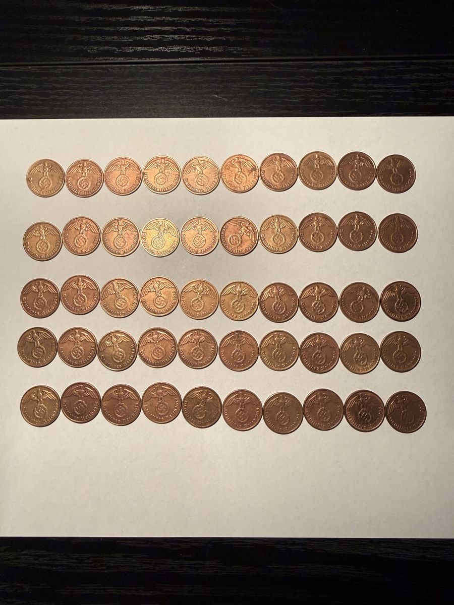 Tutti le monete: 2 Reichspfennig 50x Stück – Usato da Buchs ZH venduto da kaktus899