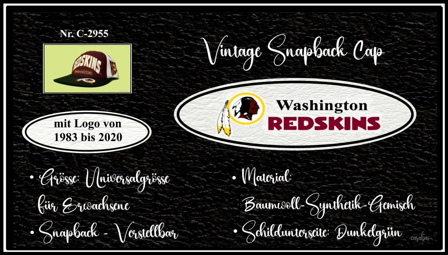 Hüte, Mützen & Caps: Vintage Snapback Cap - Washington Redskins / Nr. C-2955 – Neu (gemäss Beschreibung) aus Winterthur von -carabao- 9