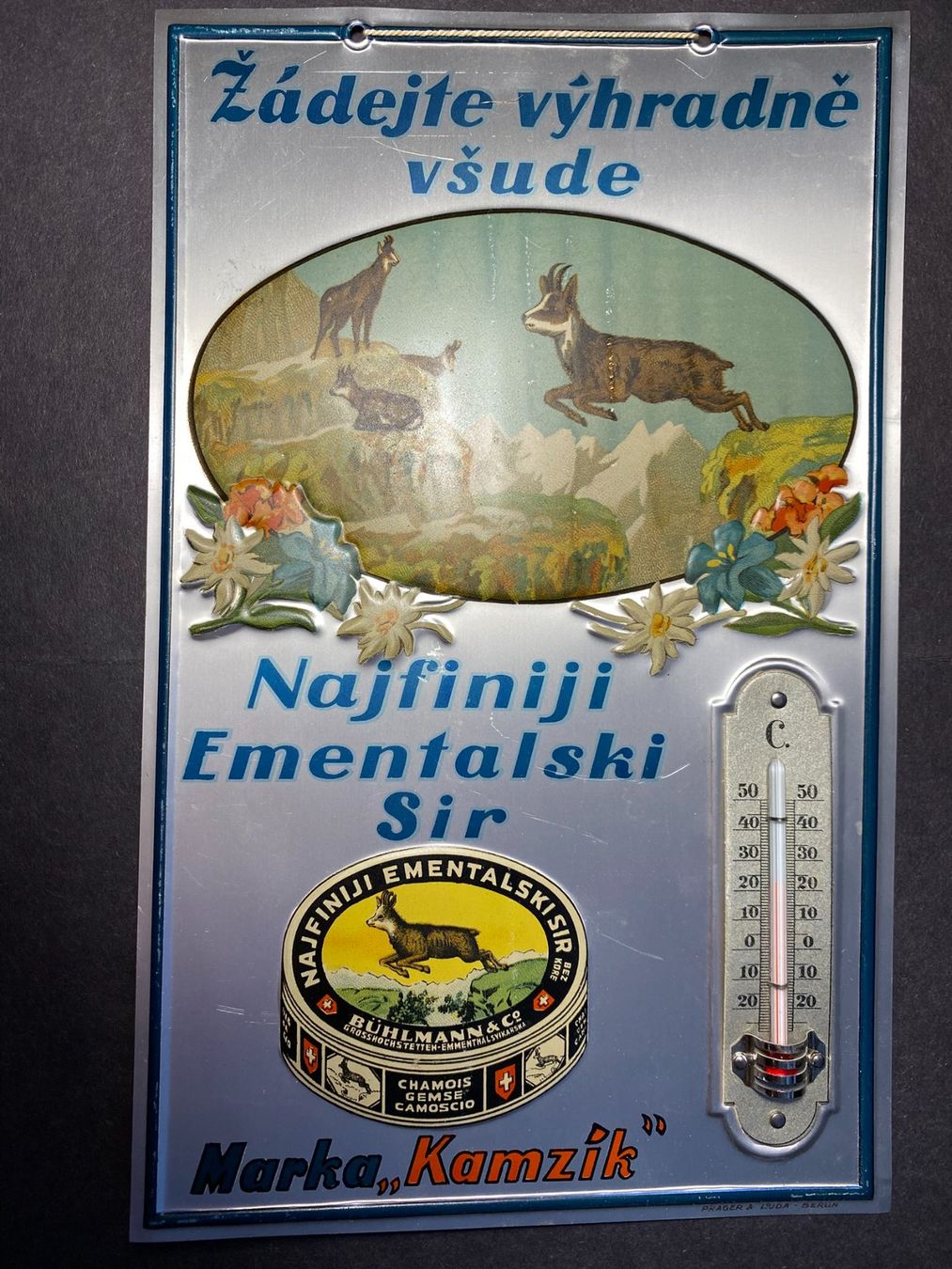 Insegne: Blechschild Emmentaler Thermometer Bühlmann Grosshöchstetten – Usato da Spiez venduto da Mlandcruiser