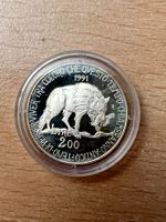 Italien 200 Lire 1991 – WWF Wolf – Silber münze – in Kapsel