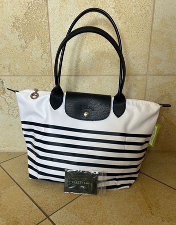 Longchamp Pliage blau/weiss
