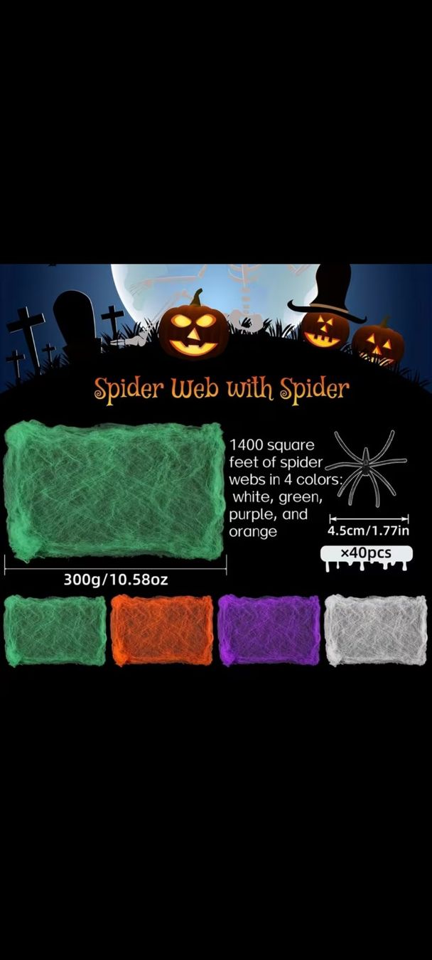 Toutes les décorations: Halloweenspinnennetze 3 Stk. – Neuf avec emballage d'origine à Wangs par Manda30 4