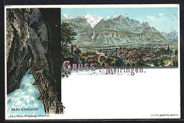 Litho Meiringen, Aareschlucht, Gesamtans