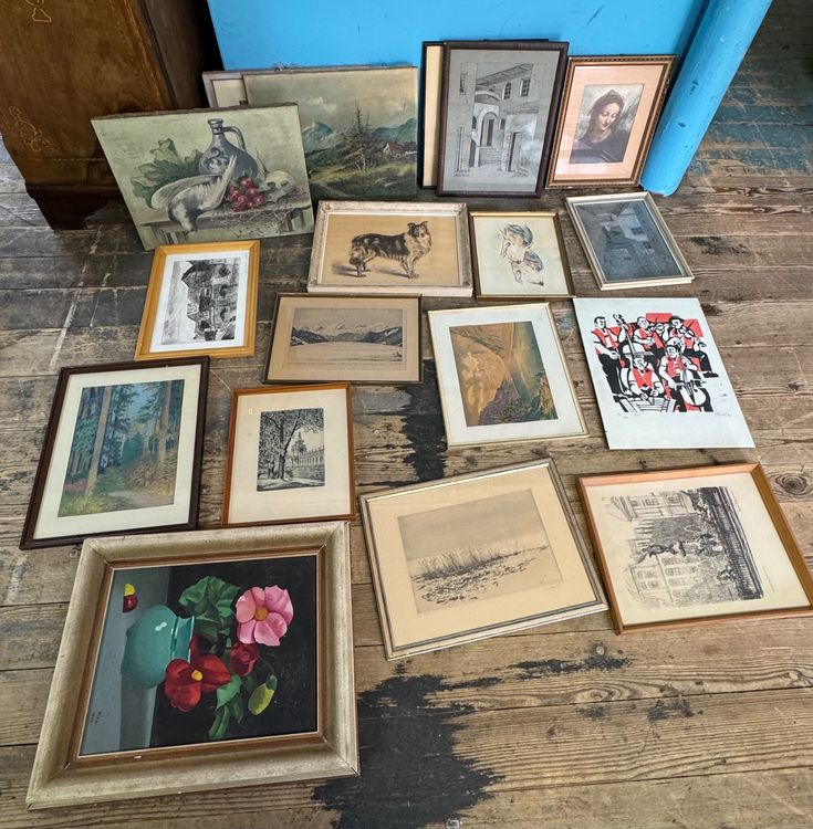 Lot Bilder 18 St. Gemalte Aquarell