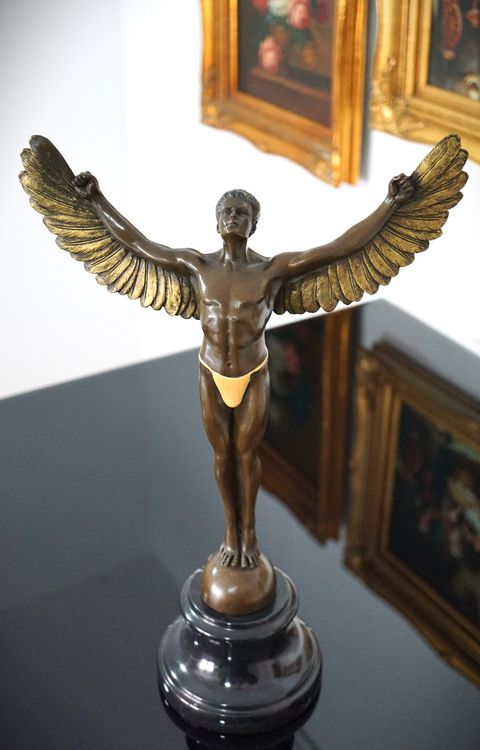 BRONZE SKULPTUR IKARUS FIGUR STATUE SIGNIERT | Kaufen auf Ricardo