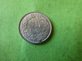 Schweiz 1962, 1/2 Franken - Silber