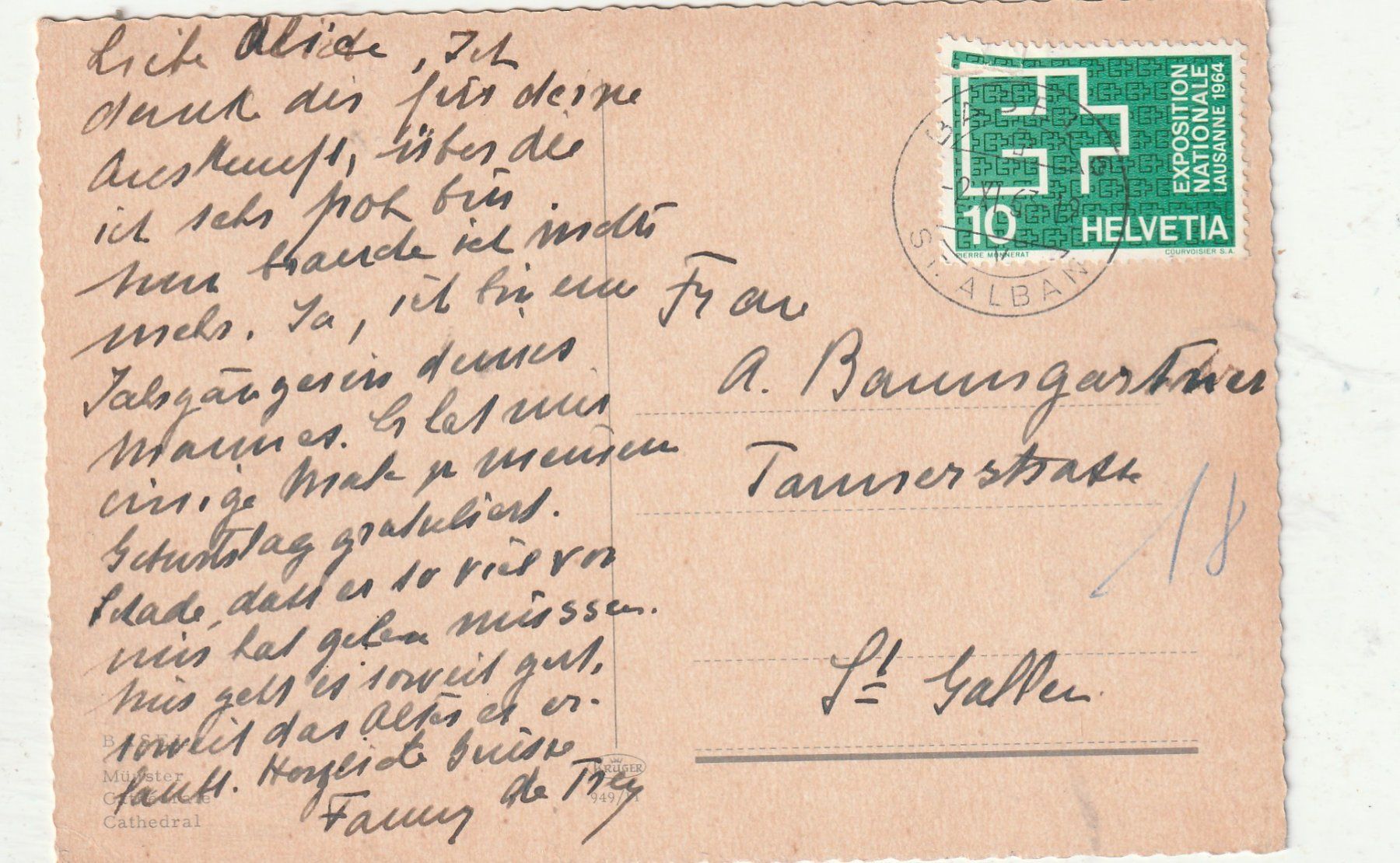 Cartoline postali: Basel Münster – Usato da Lumbrein venduto da made02 1