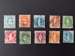17 x Stehende Helvetia. Ab 1882.  Schöne Stempel