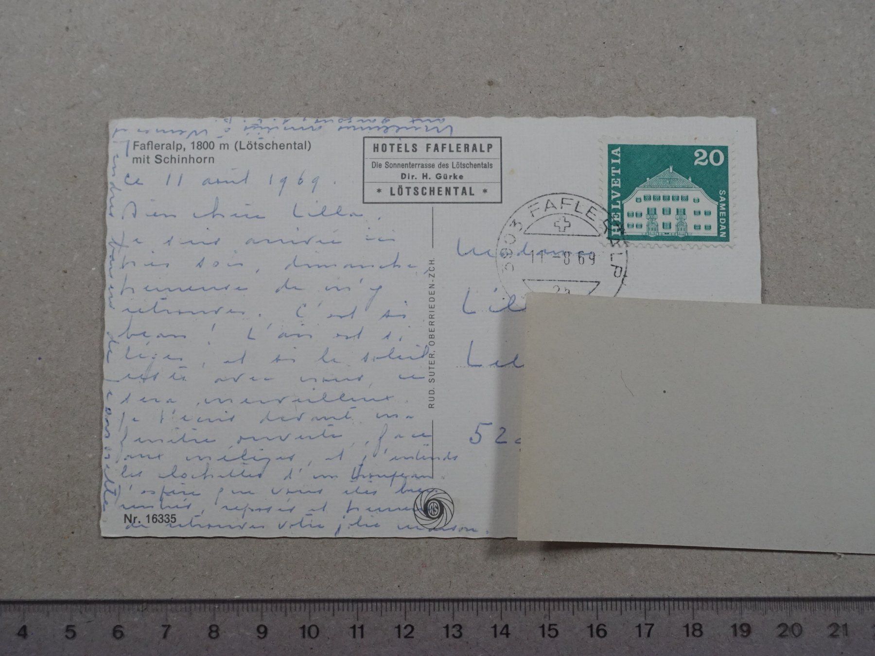 Ansichtskarten: Fafleralp, Lötschental, 1969 – Gebraucht aus Lenzburg von fh1 1