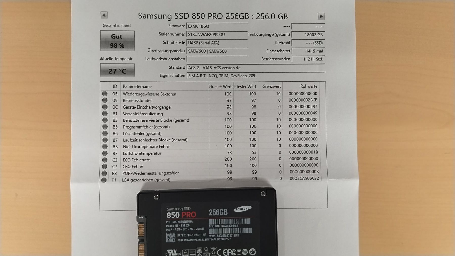 Samsung Dischi rigidi: Samsung SSD 850 PRO 256GB – Usato da Wallisellen venduto da mic_gg2g 2