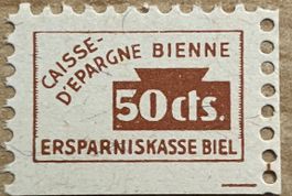 Vignette / Marke Caisse d'Epargne Bienne 50 Cts.