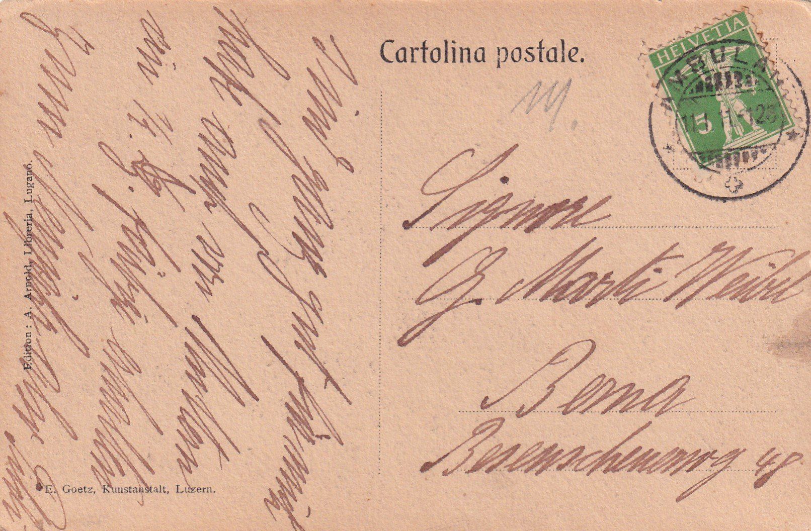 Cartoline postali: Ansichtskarte Lago di Lugano 1911 – Usato da Birsfelden venduto da chr_yq2g 1