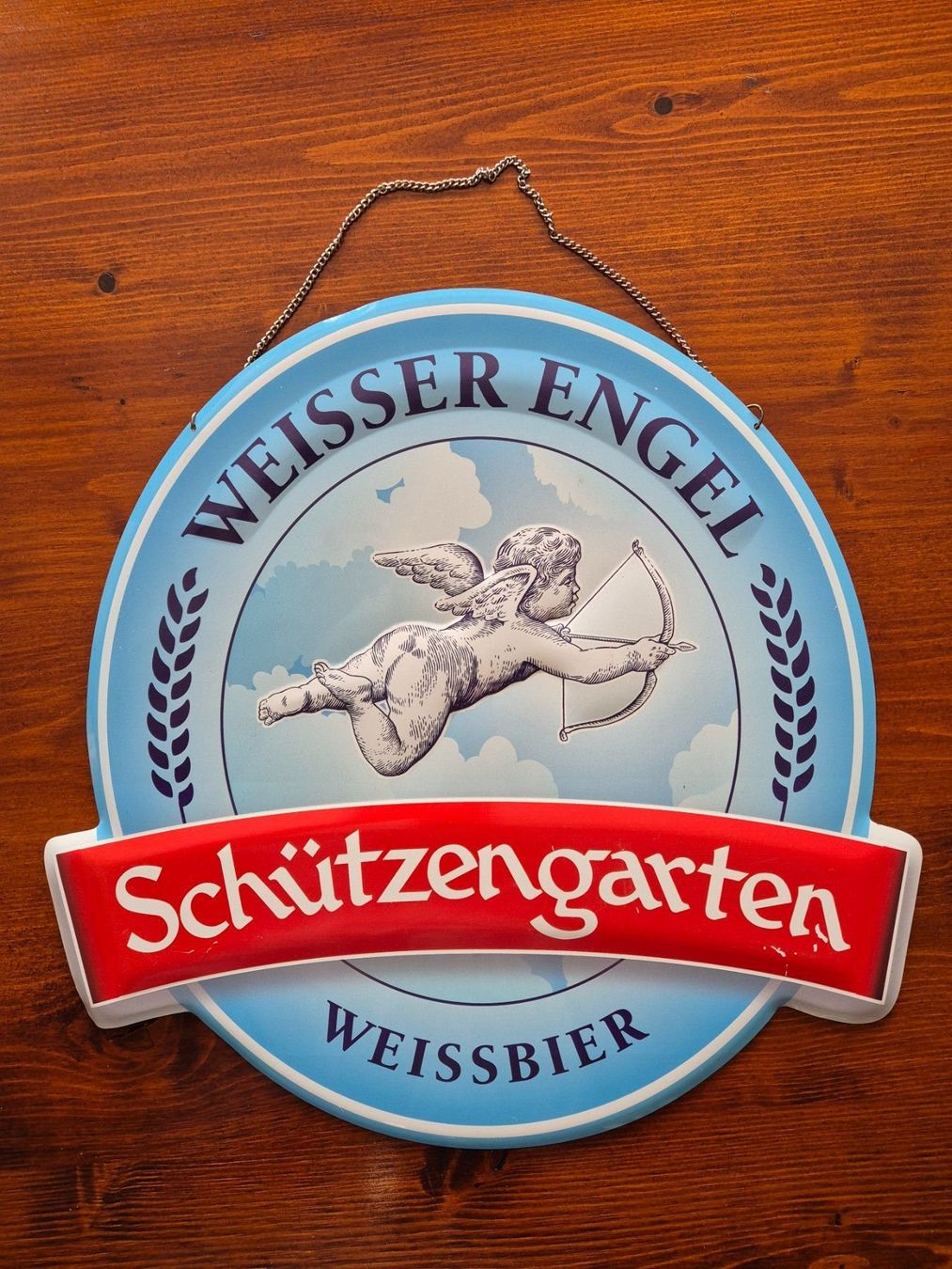 Schilder: Bier Schützengarten Weisser Engel Blechschild – Gebraucht aus St.Gallen von Stocken64