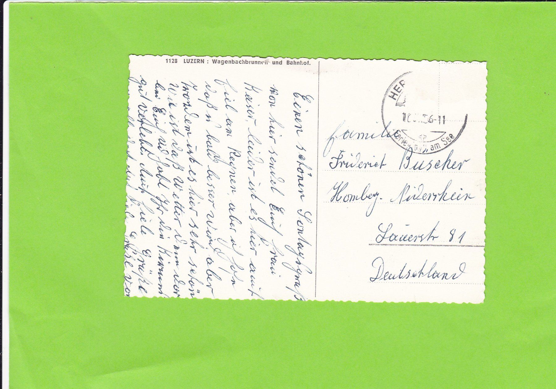 Cartoline postali: Luzern-Wagenbachbrunnen-Oldtimer – Usato da St. Peterzell venduto da neckertal 1