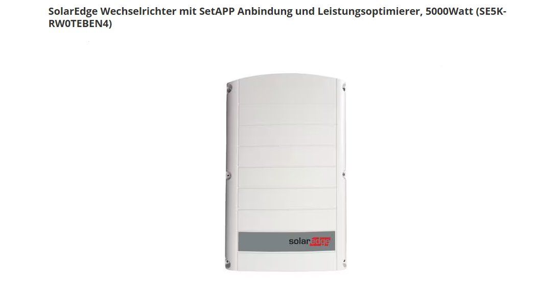 SolarEdge Inverter: Wechselrichter Solaredge SE 5K - RWB – Nuovo e nell'imballaggio originale da Kägiswil venduto da kw7_5pg8