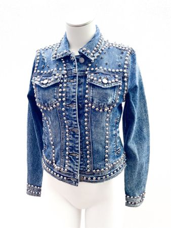 NEU! Jeans Jacke m Nieten und Strass