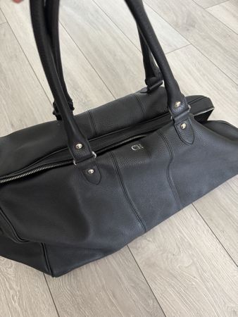 Weekender bag black leather