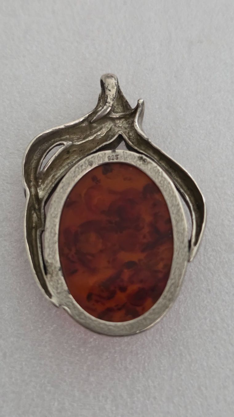 Anhänger: Antiker Vintage Silber Anhänger Bernstein – Gebraucht aus Wittenbach von rose_rosi 1