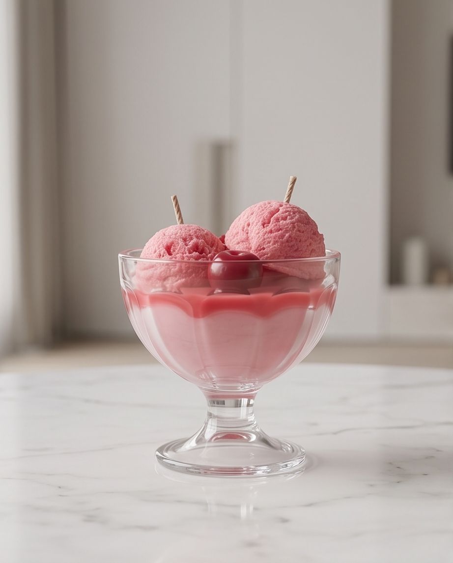 Kerzen: Kerzenglas Dessert Glace Kirsch Duft Neu – Neu und originalverpackt aus Unterentfelden von Byhnluxury 3