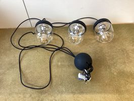 Pendelleuchte, 3-flammige mit Glaslampenschirmen - Wiitergäh