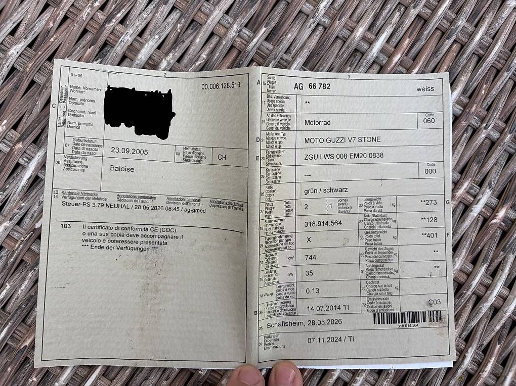 Strasse: Moto Guzzi V7 Stone / 35 Kw – Gebraucht aus Egliswil von tim_gy8g 4