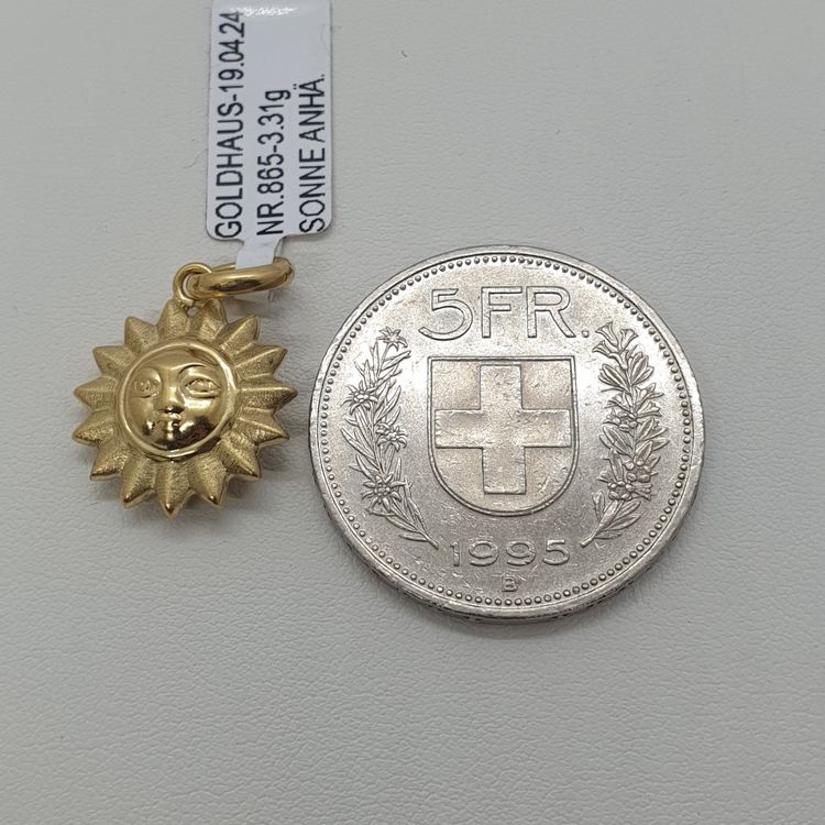 Ciondoli: Echt 18K Gold - Sonnen Anhänger – Usato da Luzern venduto da Luzern-Goldhaus 3