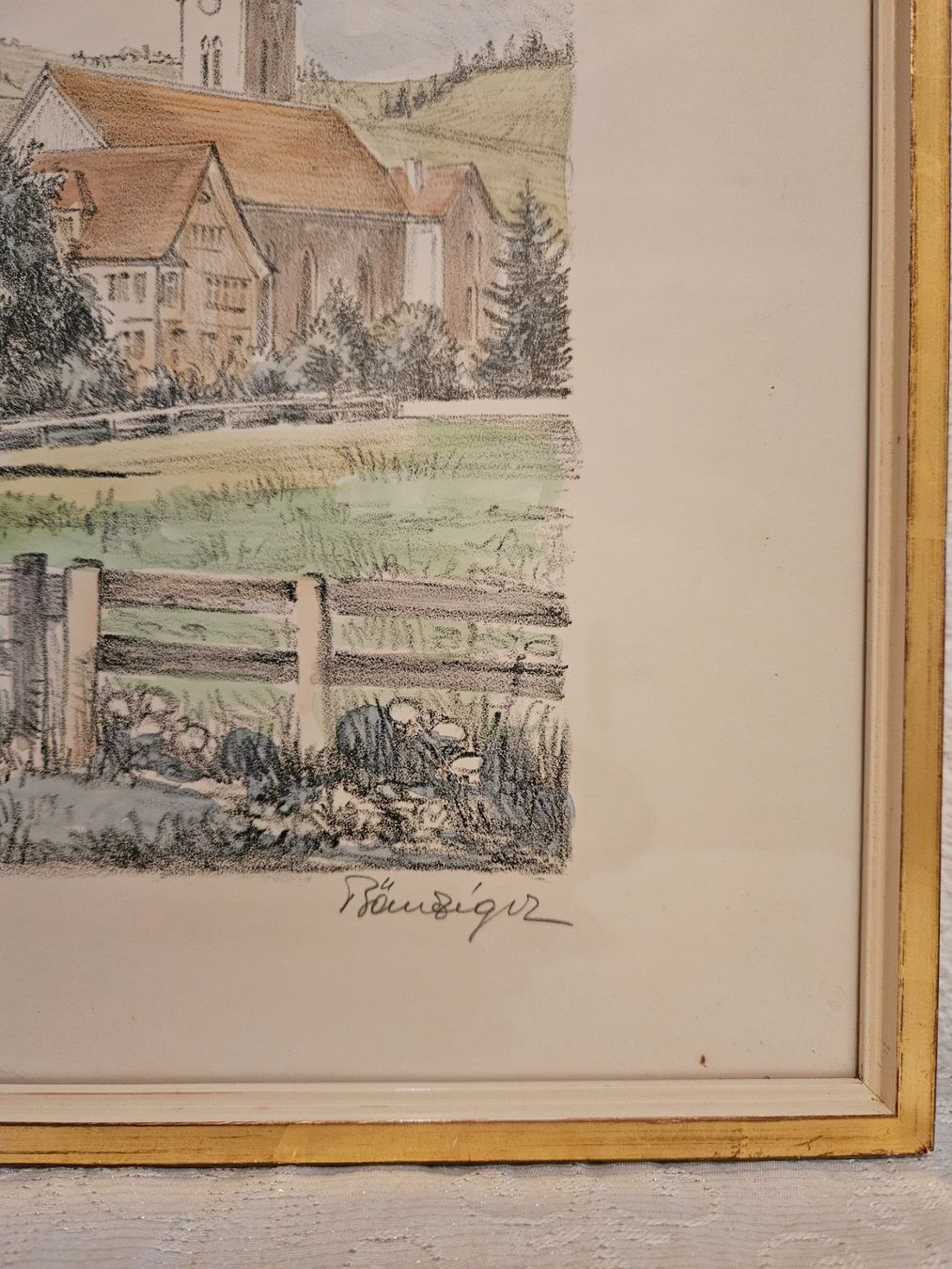 Grafica & Litografie: Ernst Bänziger, Original Lithographie "Gonten", Handsigniert – Usato da Wittenbach venduto da anzo4 1