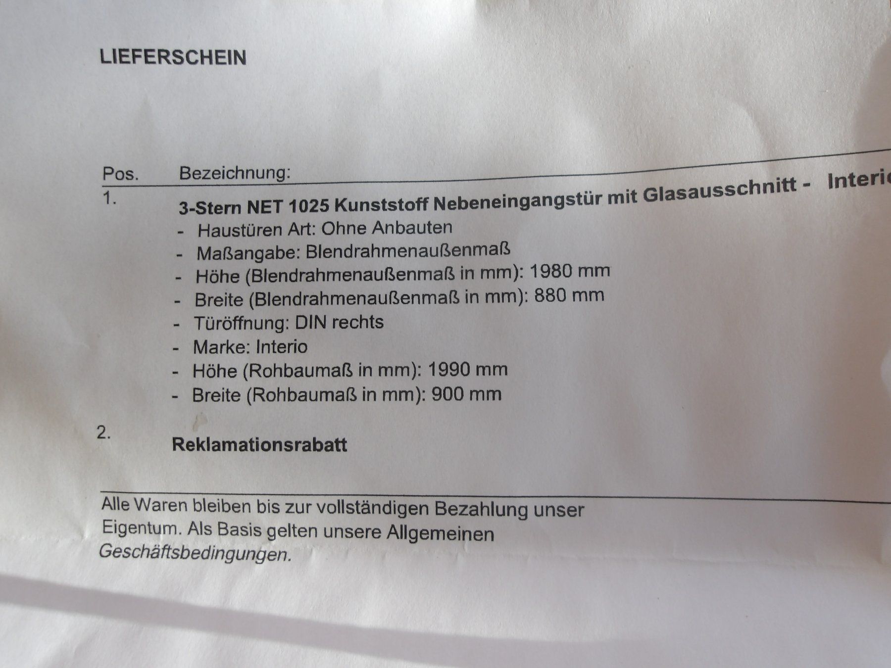 Porte: Nebeneingangstüre – Nuovo e nell'imballaggio originale da Füllinsdorf venduto da Ghori 1