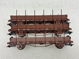 Trix H0= 3x Rungenwagen SJ 196 9-6 | 2105-4 |2021-5