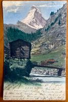 Zermatt - Le Cervin - Chalet au bord de la rivière 1904