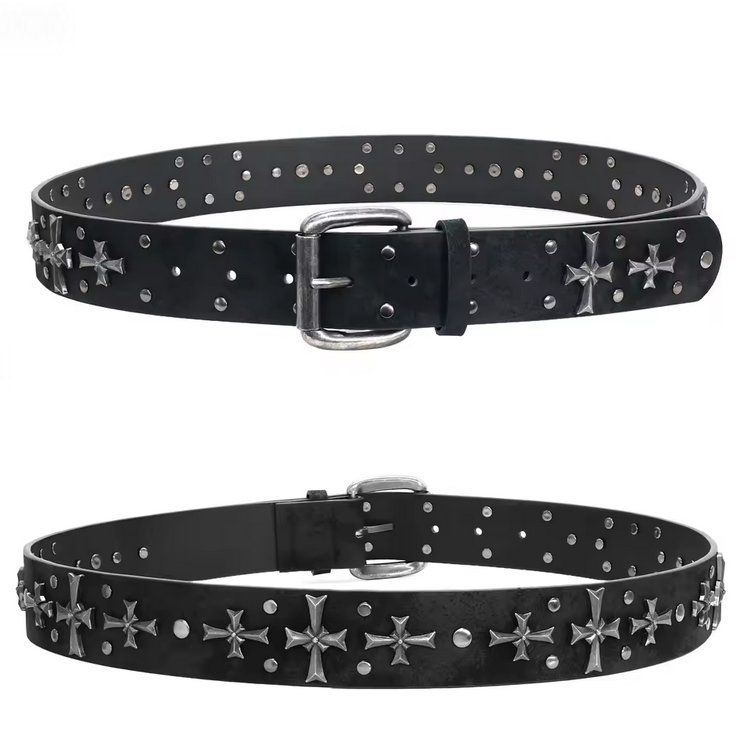 Cinture: Schwarzer Gürtel mit Rivet Gothik Punk - Ceinture – Nuovo e nell'imballaggio originale da Lausanne venduto da FASHION-WORLD-SHOP 2