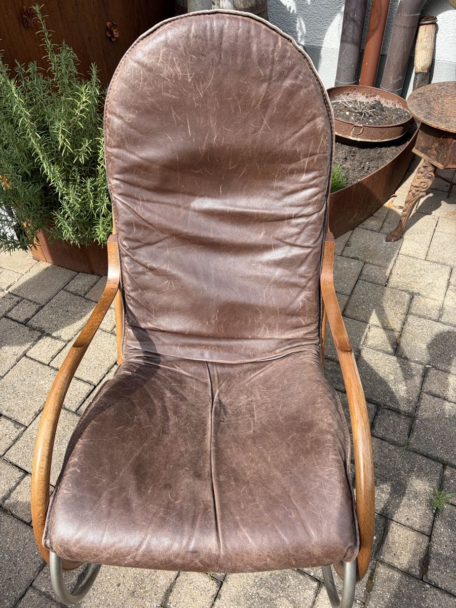 Sedie: Gemütlicher Schaukelstuhl mit Lederbezug - Top Zustand! – Usato da Winterthur venduto da silen 3