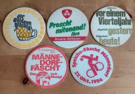 5 Bierdeckel Bier Brauerei Hürlimann - Dorffest Männedorf