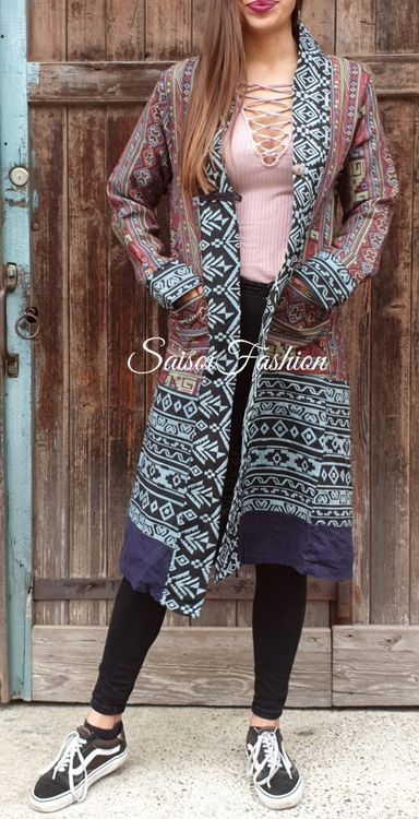 🍂Herbst Boho,Hippie Damen Mantel 100%Baumwolle (Neu und