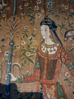 Gobelin "Die Dame und das Einhorn" Mittelalter, Jute, gross