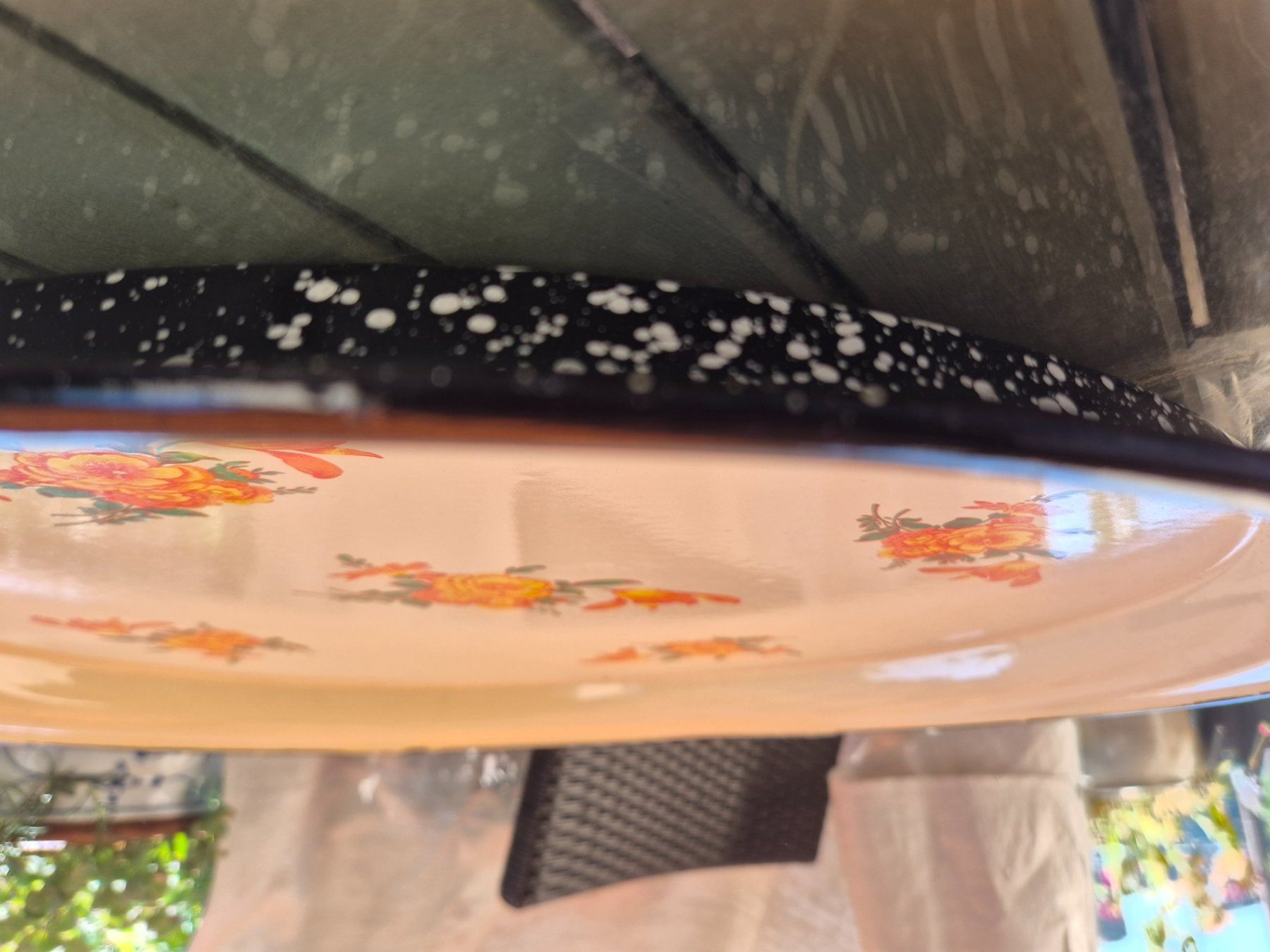 Servierplatten: Tablett rund mit Blumenmuster, vintage, 55 cm – Gebraucht aus Bern von aronari 3