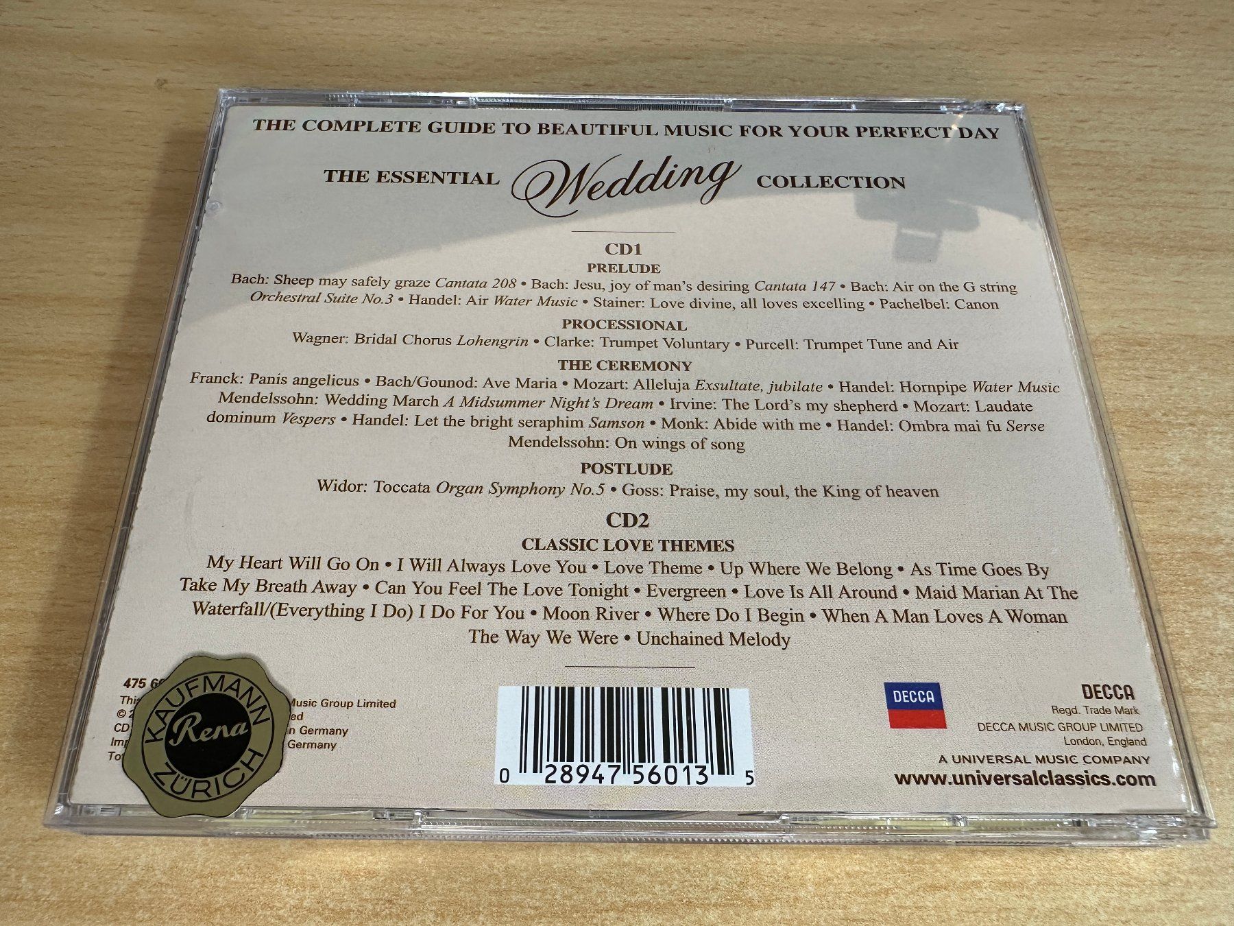 CDs: A2 Various – The Essential Wedding Collection - 2 CD – Gebraucht aus Rikon im Tösstal von Alpenmutz 1