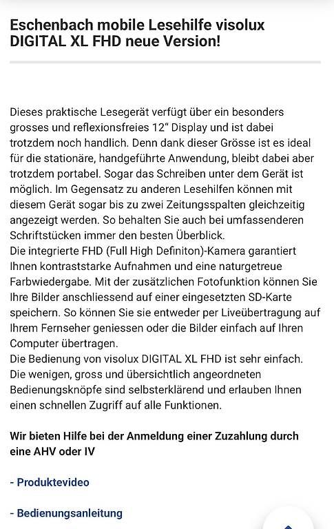 Monitor: mobile Lesehilfe Bildschirmlesegerät – Usato da Frutigen venduto da Ohoogerduijn 1