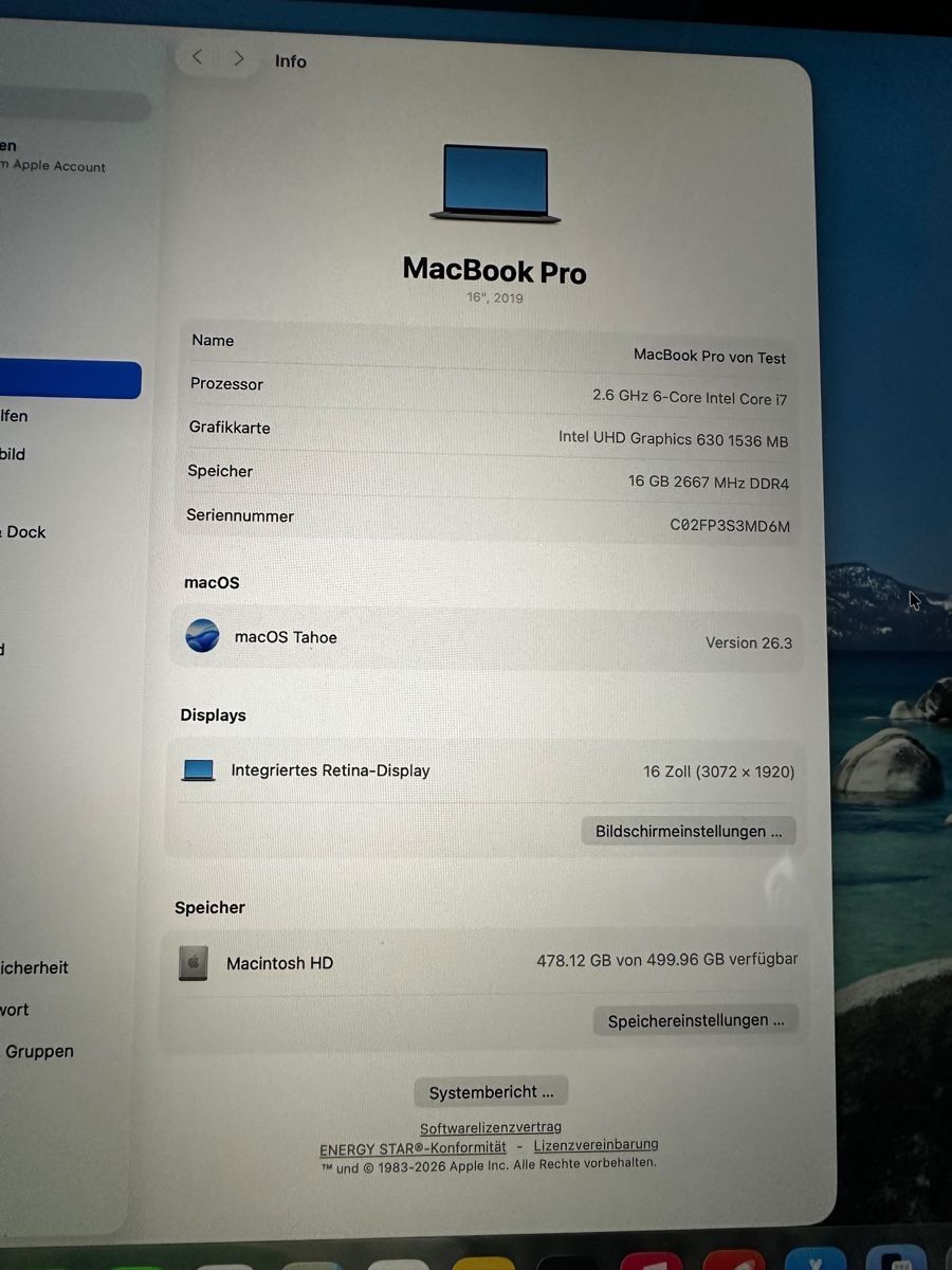 Apple Portables: MacBook Pro 16” (2019) – D'occasion à Hasle LU par SilVogel 7