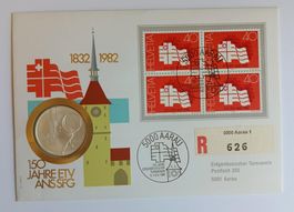 Numisbrief 150 Jahre ETV ans SFG mit Silbermedaille ab 1 Fr.